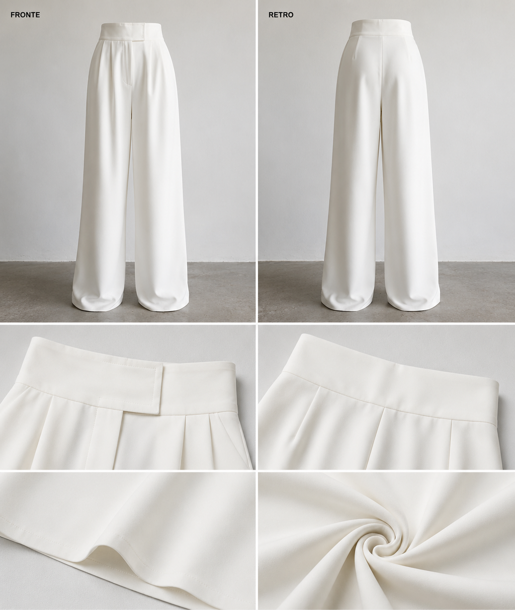 White Elegance Palazzo Pants