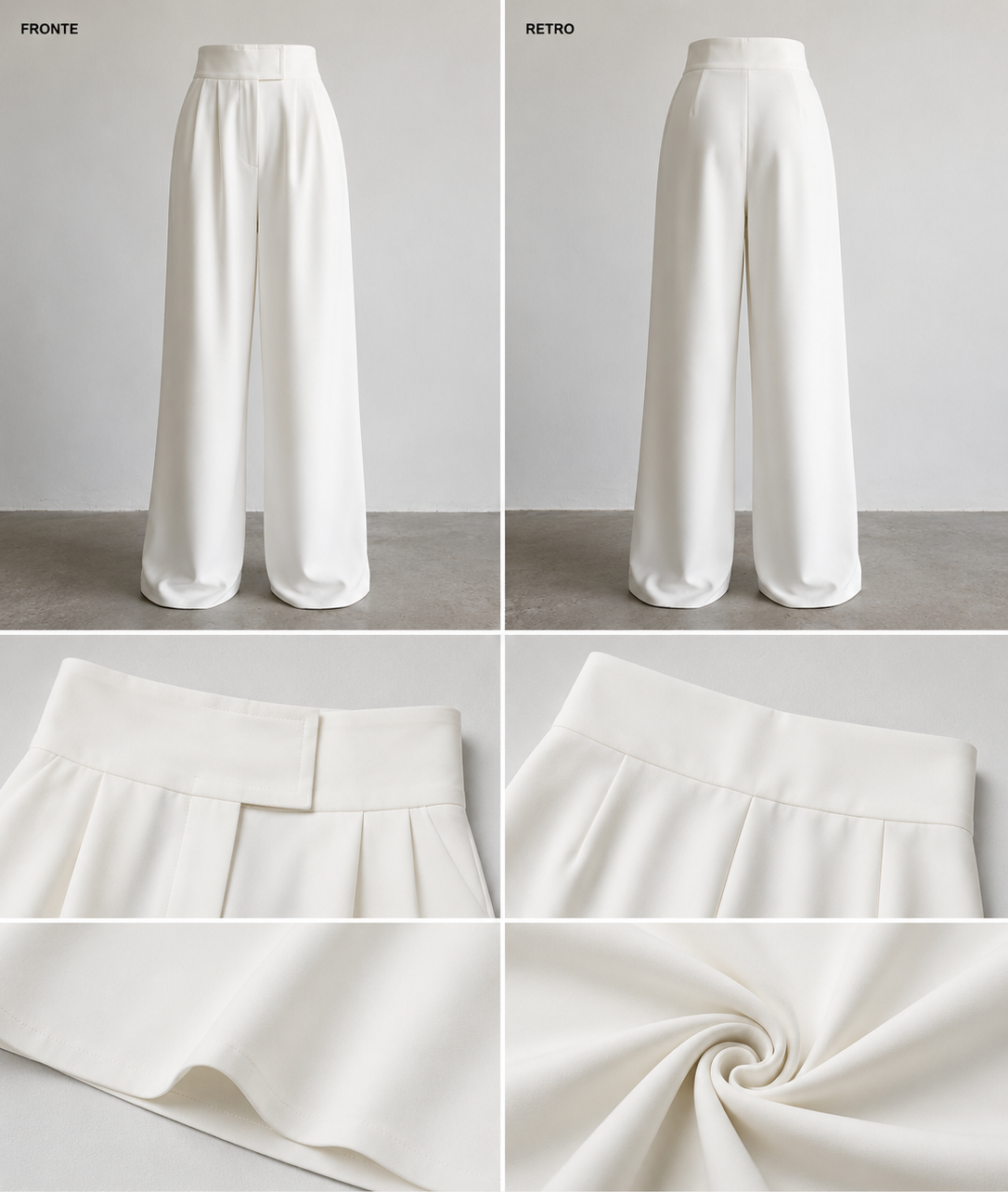 White Elegance Palazzo Pants