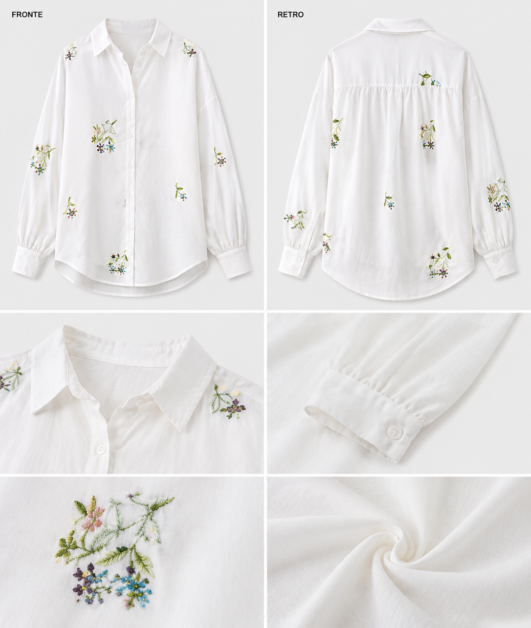 Camicia Bianca Ricamata Elegance