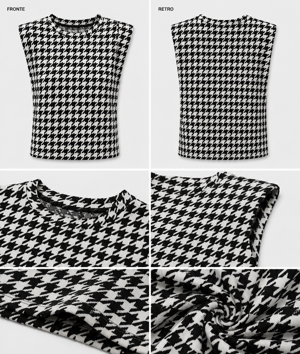 Top Pied de Poule Chic