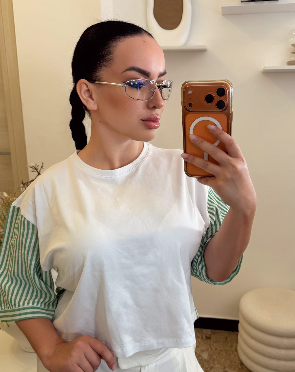 Blusa Righe Verde Fresh Style